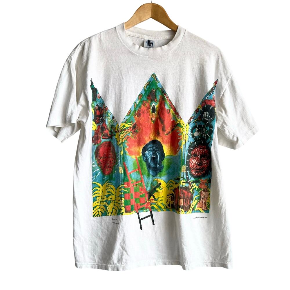 Extremely Rare Peter Gabriel 92" Tour Single Stitch Shirt Size XL 23x29